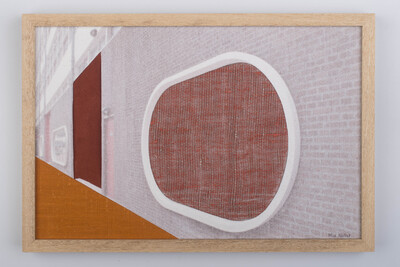 kunstwerk uit reeks 'Rotterdam Architecture' rode franjes
